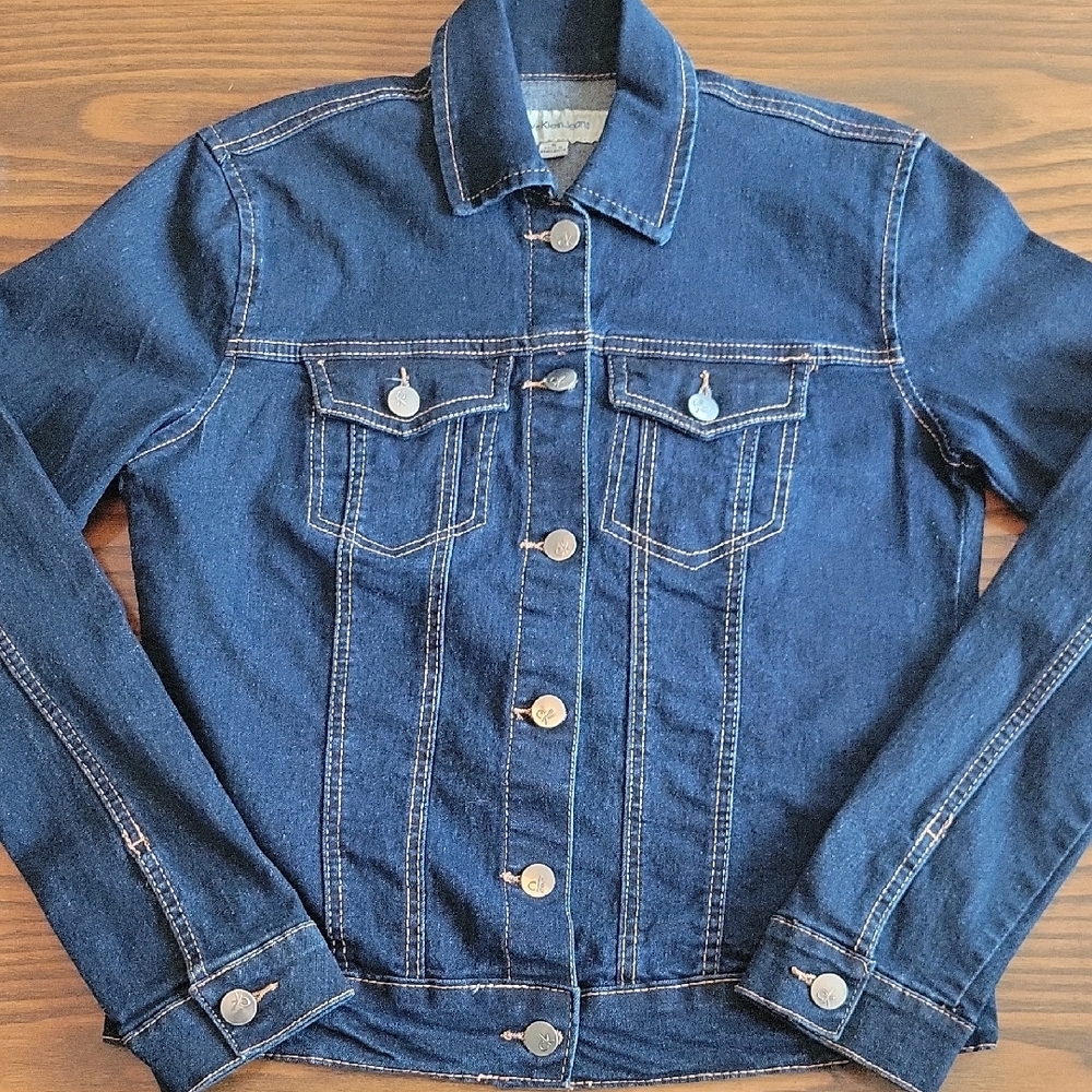 CALVIN KLEIN JEANS Women's Dark Wash Denim Jacket | Size: S